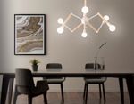 Подвесной светильник в стиле лофт TR80485/6 WH/LW белый/светлое дерево E27/6 max 60W D930*510