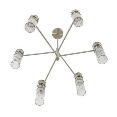 8277/6 MODERNI сатин никель/прозрачный, металл/стекло Люстра Е14 6*40W 220V DENVER