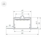 Профиль LINIA45-FANTOM-2000 ANOD (Arlight, Алюминий)
