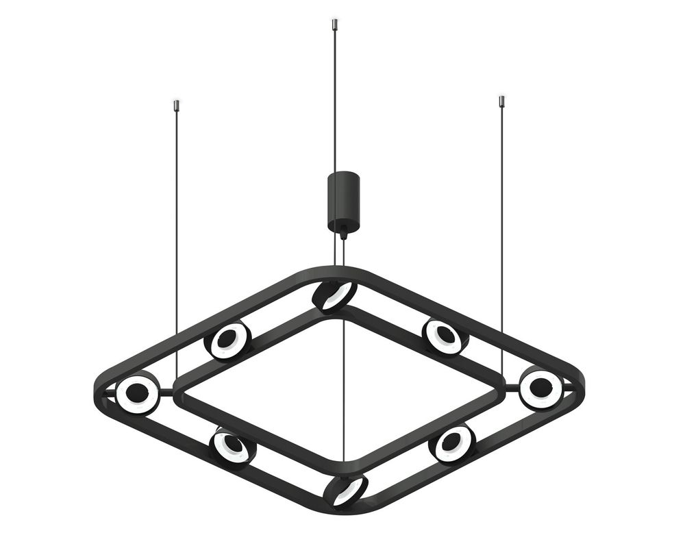 Корпус светильника подвесной поворотный для насадок Ø85мм C9182/8 SBK черный песок 700*700*800mm GX53/8