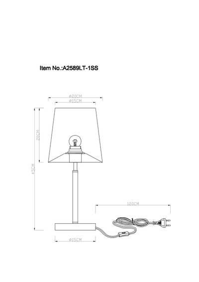 Декоративная настольная лампа Arte Lamp RODOS A2589LT-1SS, 1хE27