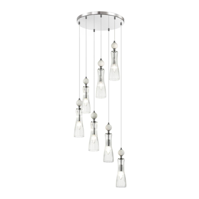 8268/7A NEOCLASSI LN26 159 хром/белый/прозрачный, металл/керамика/стекло Люстра каскадная Е14 7*40W 220V EMILY