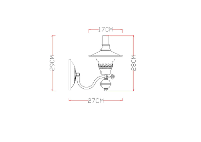 Бра Arte Lamp TRATTORIA A5664AP-1AB, 1хE14