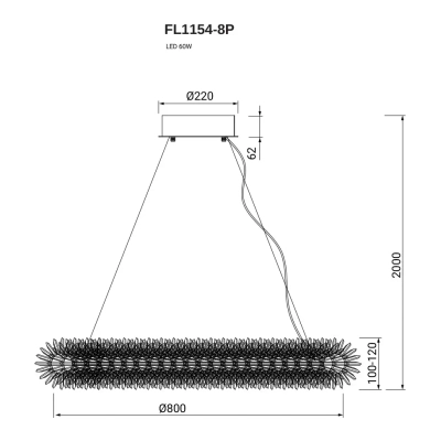 Подвесная люстра Tesoro FL1154-8P, LED