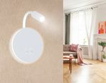 Настенный светодиодный светильник с выключателем FW295 SWH белый песок LED 6400К+4200K 6W+3W D150*163