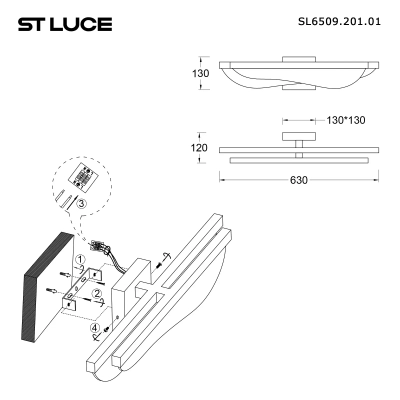 SL6509.201.01 Светильник настенный ST-Luce Латунь/Прозрачный LED 1*18W 4000K