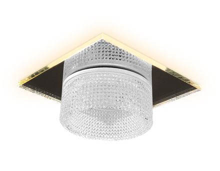 Встраиваемый точечный светильник TN355 CH/CL хром/прозрачный GU5.3+3W (LED WHITE) 95*95*45