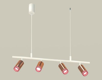 Комплект подвесного поворотного светильника с композитным хрусталем XB9001350/4 SWH/PPG/PI белый песок/золото розовое полированное/розовый MR16 GU5.3 (С9001, С6326, N6152)