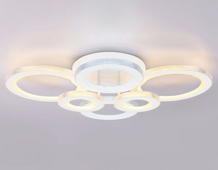 Потолочный светодиодный светильник с пультом FA8874/4+2 WH белый 3000K-6400K 76W 800*570*165 (ПДУ ИК)