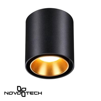 358485 OVER NT20 234 черный/золото Светильник накладной IP20 LED 10W 220V RECTE
