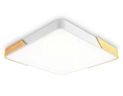Потолочный светодиодный светильник FZ1312 WH/LW белый/светлое дерево 36W 5000K 400*400*50 (без ПДУ)