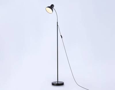 Светильник напольный с выключателем на проводе TR97656 BK черный E27 max 40W D140*1450