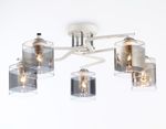 Светильник потолочный TR303219/5 WH/CH/SM белый/хром/дымчатый E27*5 max 60W D580*250