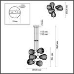 5418/6 MODERN ODL_EX23 59 черный хром/белый матовый/металл/стекло Подвес E14 6*40W ELICA