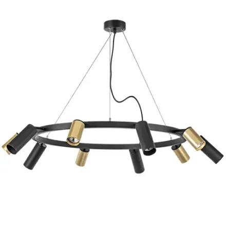 LR020405875 Люстра RULLO 10х50W GU10 ЧЕРНЫЙ/ЗОЛОТО (571020+214440-5+214487-5)
