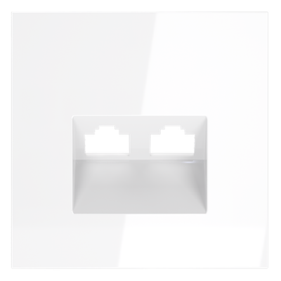 VLS001401 Накладка для розетки компьютерной двойной RJ45+RJ45 кат.6, S70 (белый глянцевый). (ТМ Maytoni)