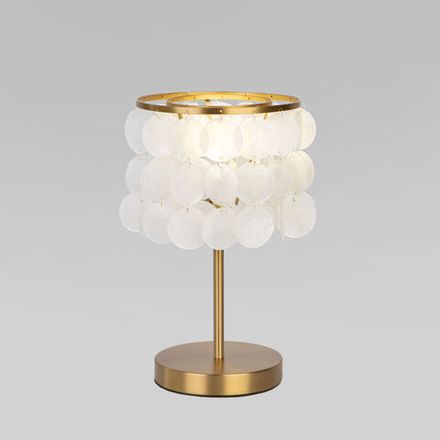 Настольный светильник с перламутром 208101 латунь/перламутр