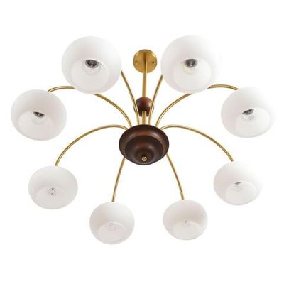 8323/8C MODERNI LN латунь/белый, металл/стекло/дерево Люстра потолочная E27 8*60W 220V LARINA