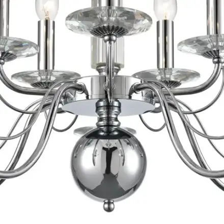8034/10 CLASSI LN26 082 хром, металл/стекло Люстра подвесная Е14 10*40W 220V INCANTO