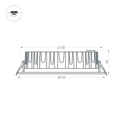 Светодиодный светильник LTD-145WH-FROST-16W Warm White 110deg (Arlight, IP44 Металл, 3 года)