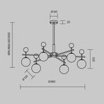 Подвесной светильник Museo G9x7, MOD436PL-07BS. TM Maytoni