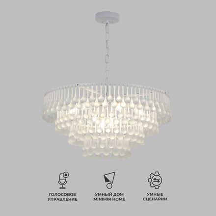 Умная подвесная люстра со стеклянным рассеивателем 476/8 Smart