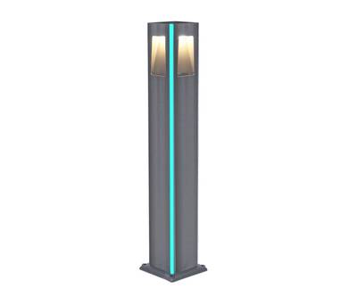 09210-F(220V),16(07) Светильник уличный Крисми серый 220V w12*12 h80 Led 4*3W (4000K) Декоративная подсветка зеленая.