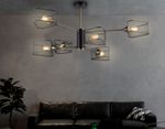 Светильник подвесной TR80172/6 SB/BK бронза/черный E27/6 max 40W D950*375
