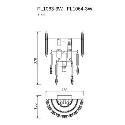 Бра Constancia Gold FL1063-3W, E14х3