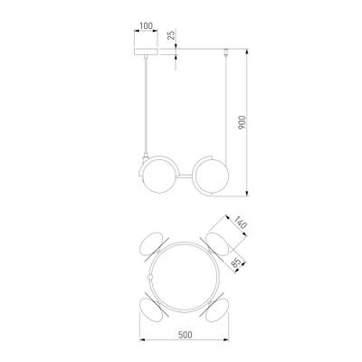 Умный подвесной светильник 70150/4 черный/латунь Smart, G9х4