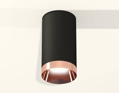 Комплект накладного светильника XS6323025 SBK/PPG черный песок/золото розовое полированное MR16 GU5.3 (C6323, N6135)