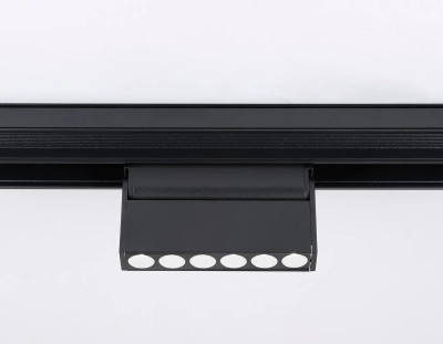 Светильник светодиодный поворотный для шинопровода Magnetic GL4040 BK черный IP20 6W 4200K 48V 24° 115*22*105