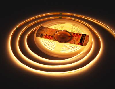 Светодиодная лента GS4601 COB 384Led/ 7W m/ 24V IP20 3000K/ 5m*3mm*2mm кратность резки 41,66mm (2 конт.)