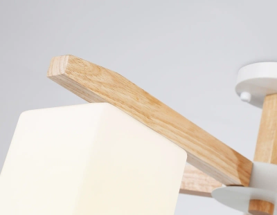 Подвесная люстра TR83118/5 WH/LW белый/светлое дерево E27/5 max 40W D700*325