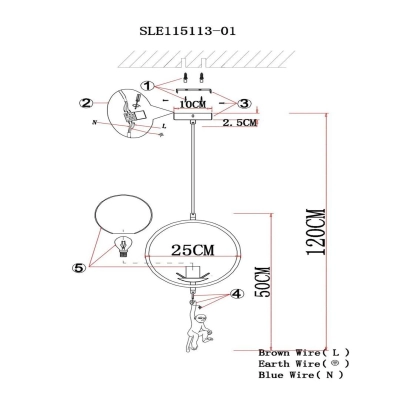 SLE115113-01 Светильник подвесной Белый/Белый E27 1*60W