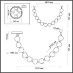 5085/48L L-VISION ODL25 557 золото/прозрачный/металл/акрил Подвес- бусы LED 48W 4000K 2400Лм JEMSTONE