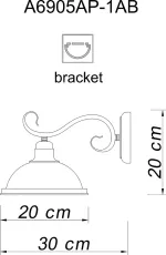 Бра Arte Lamp SAFARI A6905AP-1AB, 1хE27