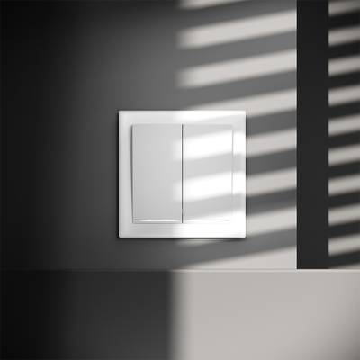 VLS020202 Выключатель встраиваемый VOLTUM S70 двухклавишный с подсветкой 10А, (белый матовый) (ТМ Maytoni)