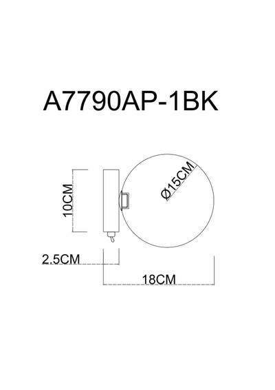 Настенный светильник Arte Lamp VINCENT A7790AP-1BK, 1хG9