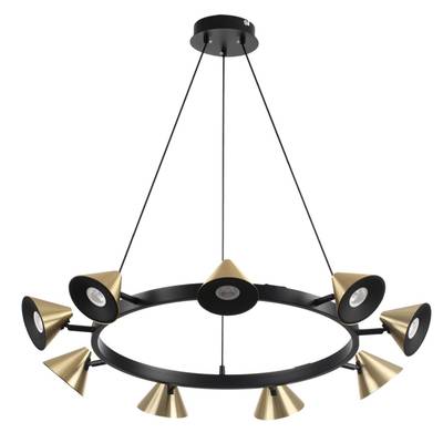 8233/9 COMFI LN25 черный/золото, металл Подвесной светильник GU10 LED 9*7W 220V LAMINA