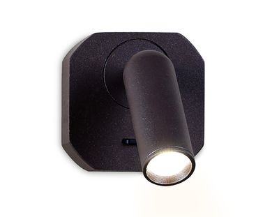 Настенный светодиодный светильник с выключателем FW283 SCF кофе песок LED 4200K 3W 66*66*65