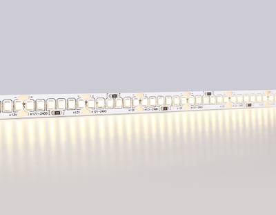 Светодиодная лента GS1401 2835 240Led/ 17W m/ 12V IP20 3000K/ 5000*10*1.2mm/ кратность резки 25mm (2 конт.)