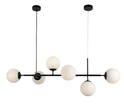 07622-6,19-01 Люстра Ирда черный/белый w120*35 h140 E27 6*40w (белые плафоны)