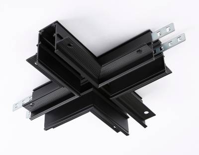 Коннектор х-образный для встраиваемого шинопровода Magnetic GL3358 BK черный 170*170*46,8
