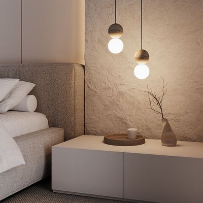 Подвесной светильник из травертина 304051 травертин