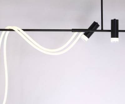 08039-180A,19 Подвес диммируемый Кайли черный L182 h120 Led 2*60W+GU10 3*3W(4000K) с пультом ДУ