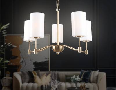 Светильник подвесной LH56051/5 BS/FR латунь/белый матовый E14*5 max 40W D590*950