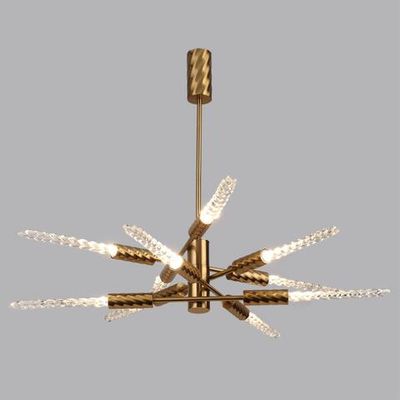 5449/28L L-VISION ODL_EX26 039 сатинированн.латунь/прозрачн./металл/стекло Люстра LED 28W (10*2.8W) 3000K 1260Лм KOLOS