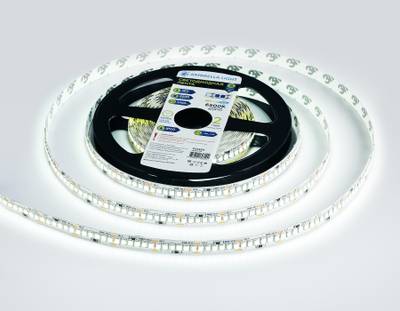 Светодиодная лента GS1403 2835 240Led/ 17W m/ 12V IP20 6500K/ 5000*10*1.2mm/ кратность резки 25mm (2 конт.)