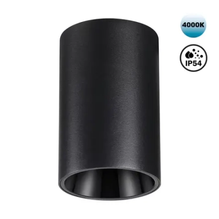 359419 OVER NT24 430 черный Светильник накладной влагозащищённый IP54 LED 10W 170-265V 4000К 830Лм RECTE